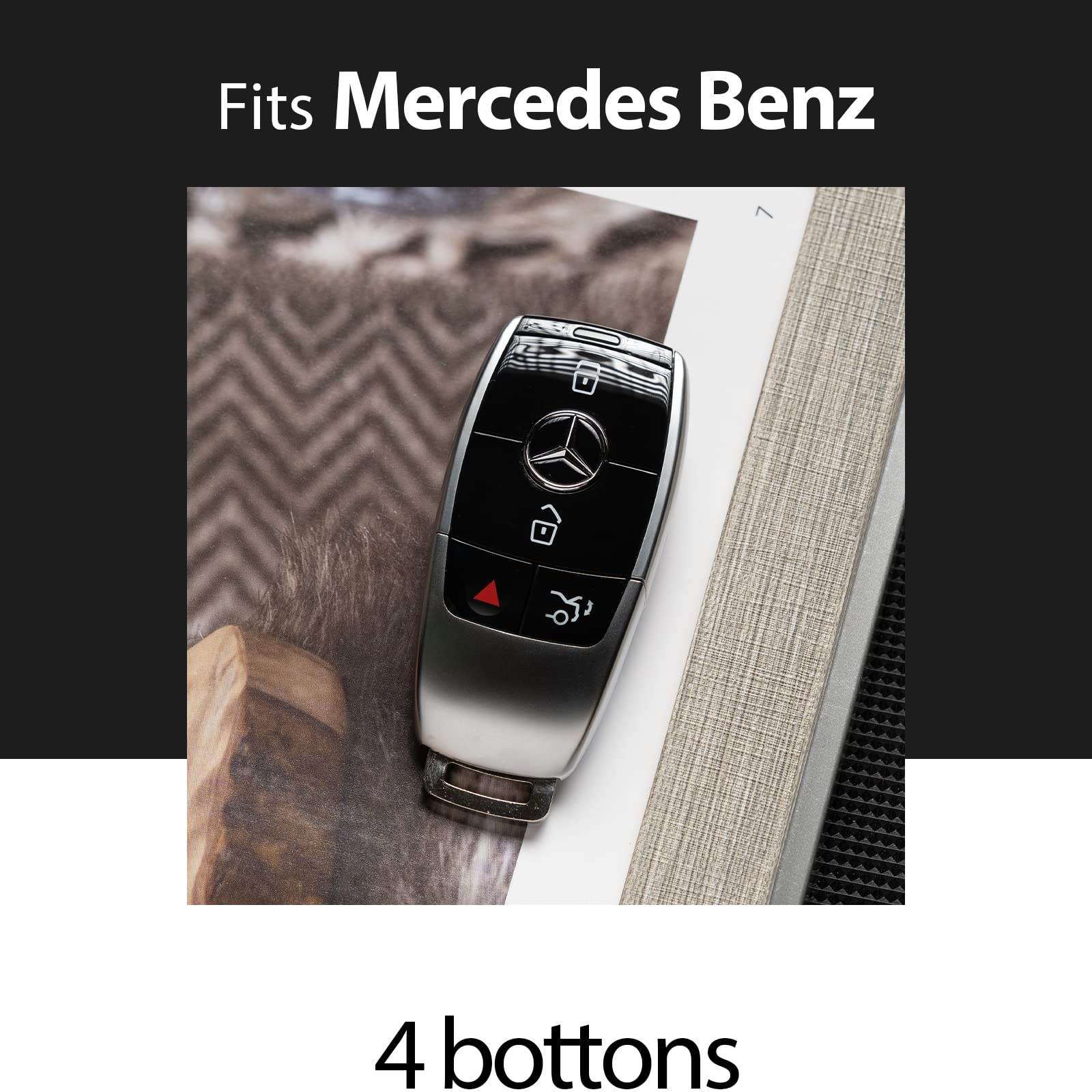 Amazon.com: Smyfob Mercedes Benz Key Fob Cover Leather Car Key